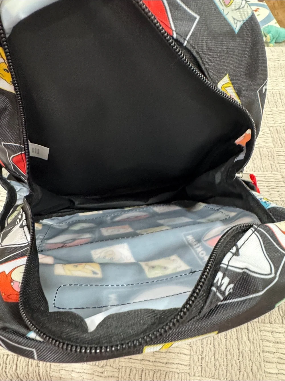 Kids Pokemon Black & Red Character Small Backpack